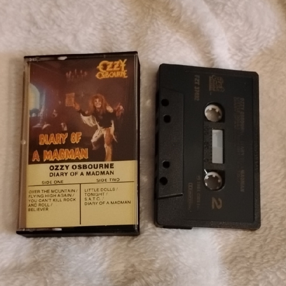 Vintage Ozzy Osbourne Diary of a Madman Cassette Heavy Metal Music Tape
